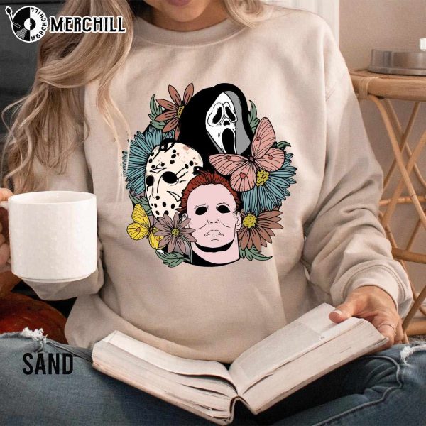 Horror Movie Characters Halloween Sweatshirt Spooky Season Gift