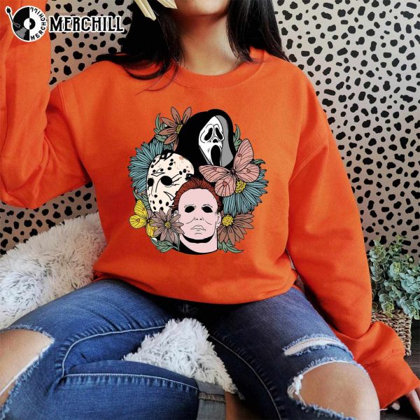 Horror Movie Characters Halloween Sweatshirt Spooky Season Gift