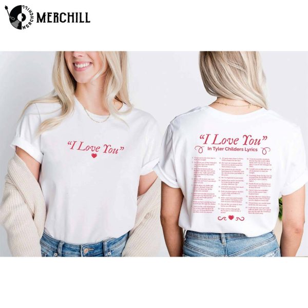 I Love You in Tyler Childers’s Lyrics Shirt Country Music Lover Gift