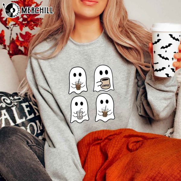 Iced Coffee Halloween Shirt Cute Spooky Gift
