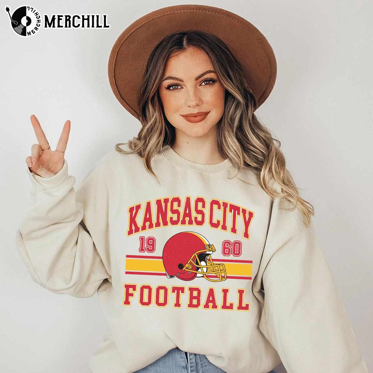 Kansas City Chiefs Youth Hoodie Est 1960 KC Chiefs Gifts - Happy Place for  Music Lovers