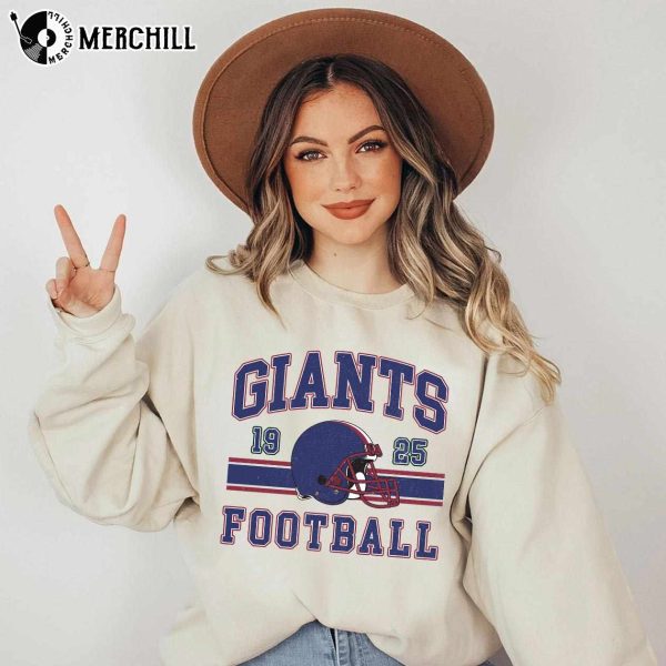 New York Giants Sweatshirt Crewneck Trendy Vintage Style NFL Football Shirt for Game Day