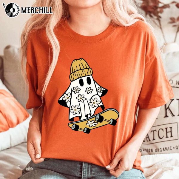 Spooky Daisy Ghost Funny Halloween Shirt