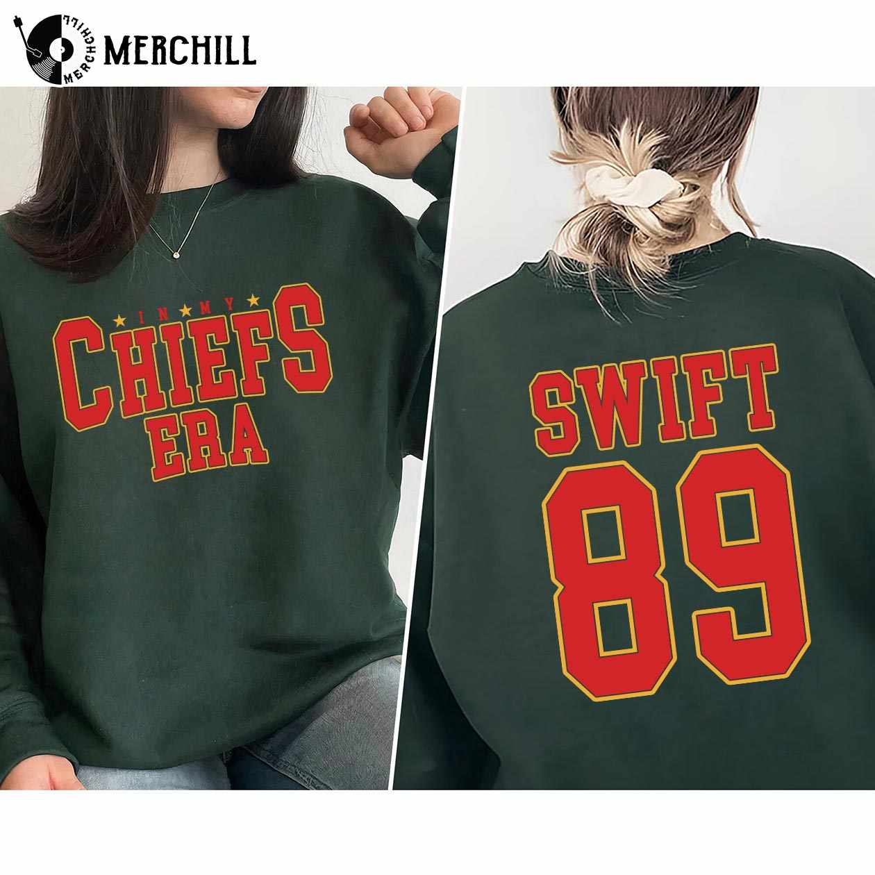 Taylor Swift Chiefs Jersey Sweatshirt Travis Kelce and Taylor Swift Merch -  Happy Place for Music Lovers