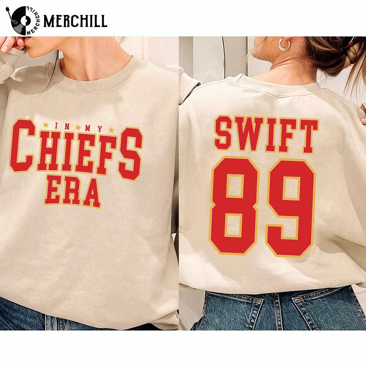 Taylor Swift And Travis Kelces In My Chiefs Era Swift 89 Tshirt