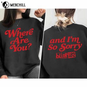 Where Are You And Im So Sorry Blink 182 band Merch