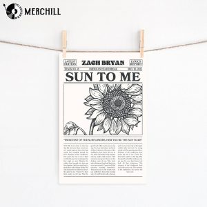 Zach Bryan Retro Newspaper Print Sun to me Poster 4