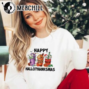 Happy Hallothanksmas Sweatshirt Cute Christmas Sweater