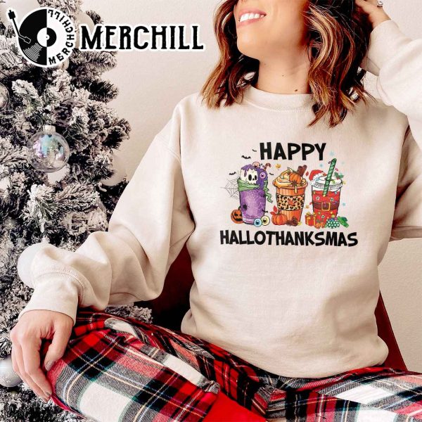 Happy Hallothanksmas Sweatshirt Cute Christmas Sweater