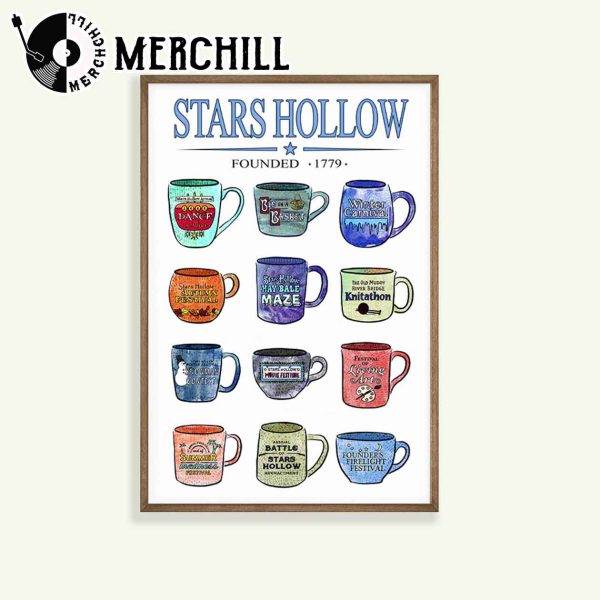 Mugs of Stars Hollow Annual Events Poster Gilmore Girls Gift