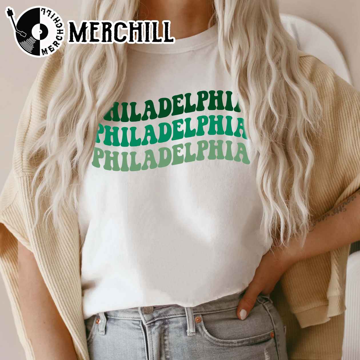 Philadelphia Eagles Vintage Sweatshirt Phillies Tshirt - Happy Place for  Music Lovers
