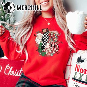 Retro Smiley Face Christmas Sweatshrit Cute Winter Holiday Gift 3