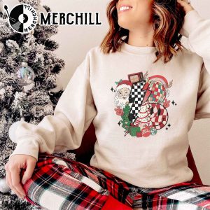 Retro Smiley Face Christmas Sweatshrit Cute Winter Holiday Gift