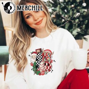 Retro Smiley Face Christmas Sweatshirt Cute Winter Holiday Gift