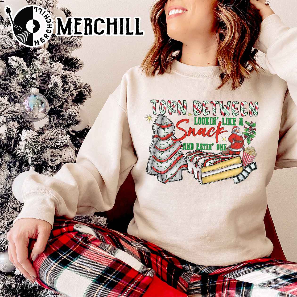 Torn Between Looking Like A Snack Or Eating One Funny Christmas Shirt -  Happy Place for Music Lovers