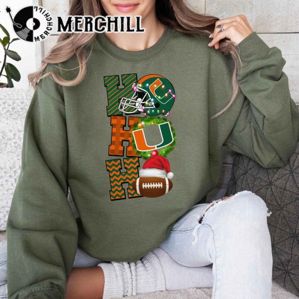 Miami Hurricanes Football Christmas Sweatshirt Christmas Game Day Shirt