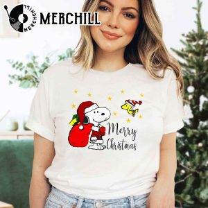Snoopy Christmas Shirt Womens Charlie Brown Christmas Presents 2