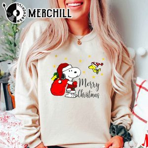 Snoopy Christmas Shirt Womens Charlie Brown Christmas Presents 3