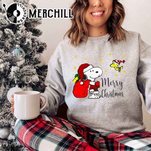 Snoopy Christmas Shirt Womens Charlie Brown Christmas Presents 5