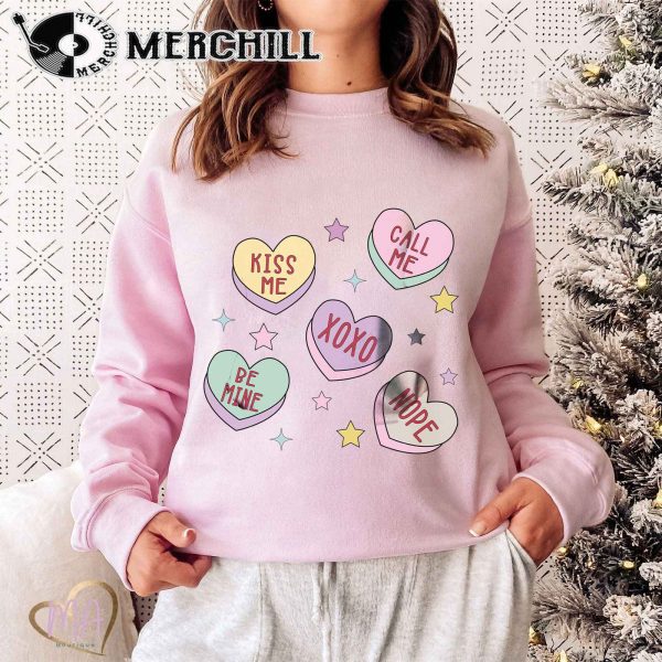 Conversation Candy Hearts Sweatshirt Valentines Day Gift