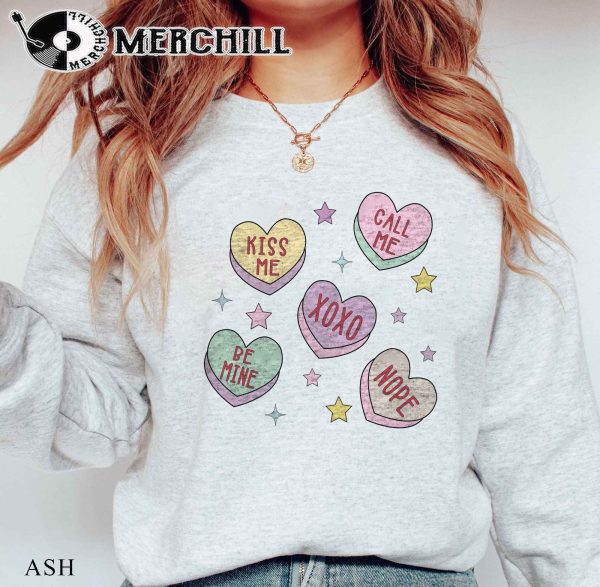 Conversation Candy Hearts Sweatshirt Valentines Day Gift