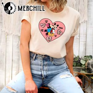 Disney Mickey Minnie Love Sweatshirt Mickey and Minnie Valentines Tee 3