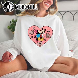 Disney Mickey Minnie Love Sweatshirt Mickey and Minnie Valentines Tee