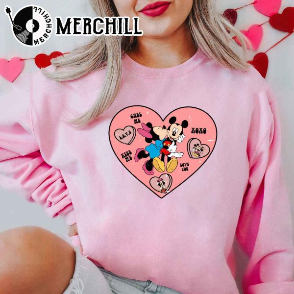 Disney Mickey Minnie Love Sweatshirt Mickey and Minnie Valentines Tee