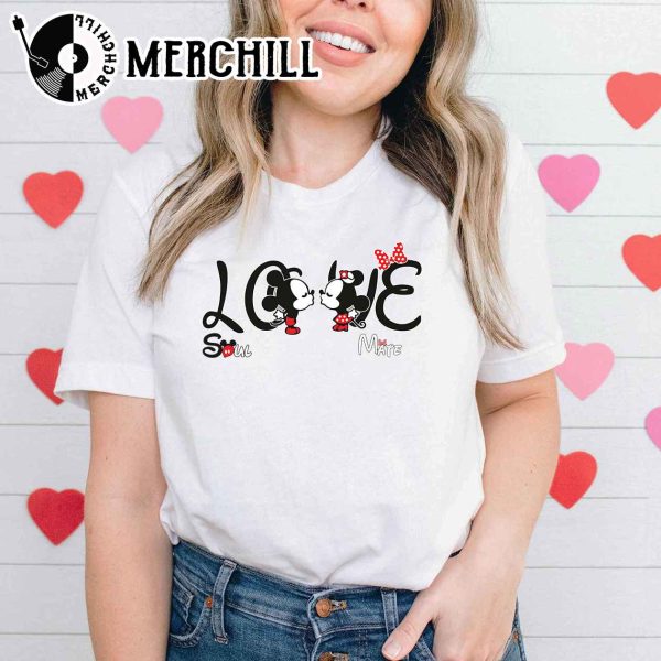 Disney Mickey Minnie Love Valentine Sweatshirt Kiss Love Valentine Shirt