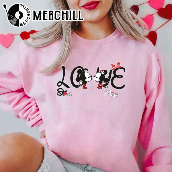 Disney Mickey Minnie Love Valentine Sweatshirt Kiss Love Valentine Shirt