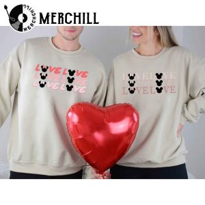 Disney Mickey Minnie Love Valentine Sweatshirt Valentine Matching Sweater