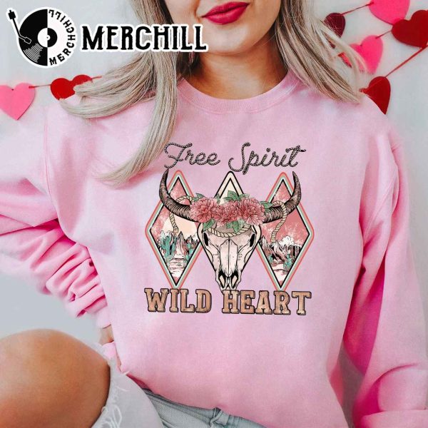 Free Spirit Wild Heart Shirt Valentines Day Gift for Her