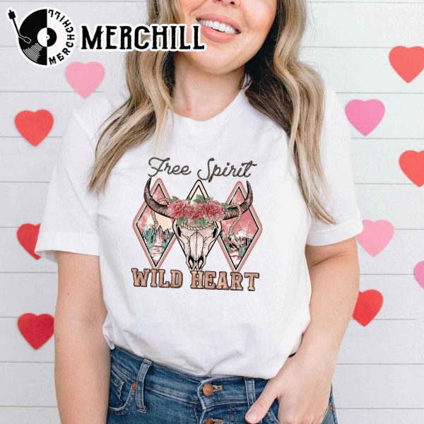 Free Spirit Wild Heart Shirt Valentines Day Gift for Her