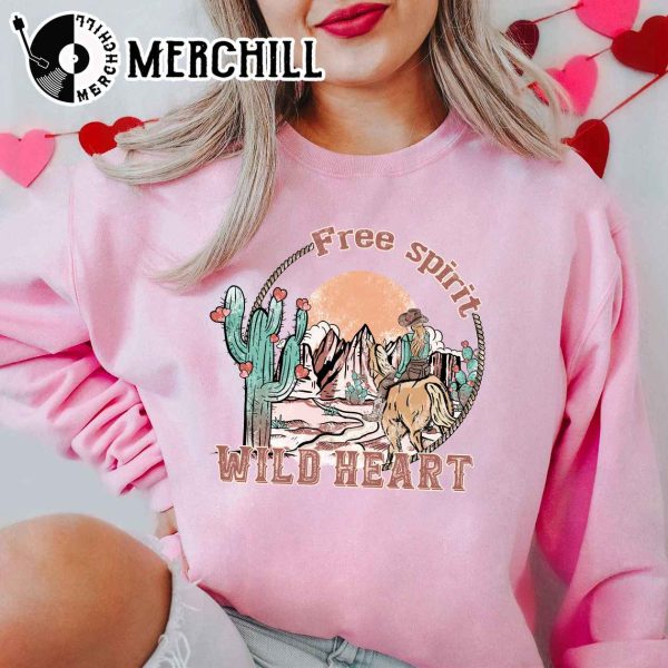 Free Spirit Wild Heart Shirt Valentines Day Gift for Women