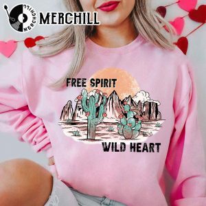Free Spirit Wild Heart Sweatshirt Valentines Day Gift for Women