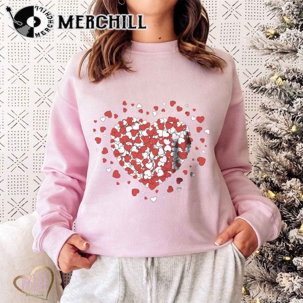 Heart Full of Hearts Sweatshirt Retro Valentines Day Gift