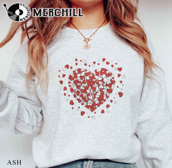 Heart Full of Hearts Sweatshirt Retro Valentines Day Gift