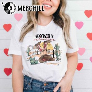 Howdy Valentine Sweatshirt Retro Cowboy Valentines Gift