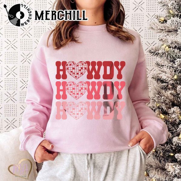 Howdy Valentine Western Sweatshirt Retro Valentine Shirt