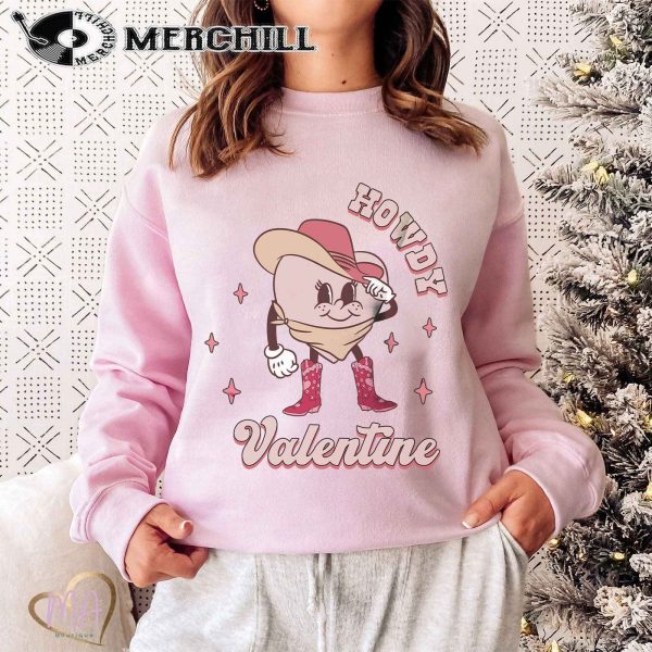 Howdy Valentine Western Sweatshirt Retro Western Valentine Shirt