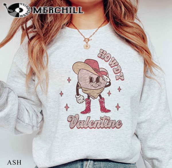 Howdy Valentine Western Sweatshirt Retro Western Valentine Shirt