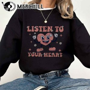 Listen to Your Heart Shirt Retro Valentines Day Gift 2