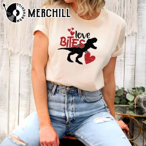Love Bites Dinosaur Shirt Cute Valentines Day Girl Gift 3