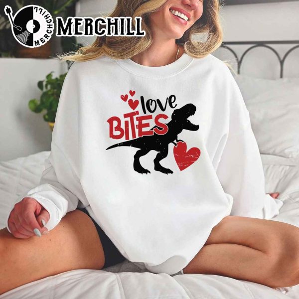 Love Bites Dinosaur Shirt Cute Valentines Day Girl Gift