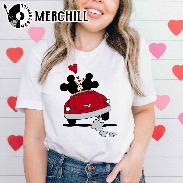 Love Mickey Minnie Car Shirt Disney Valentines Day Gift