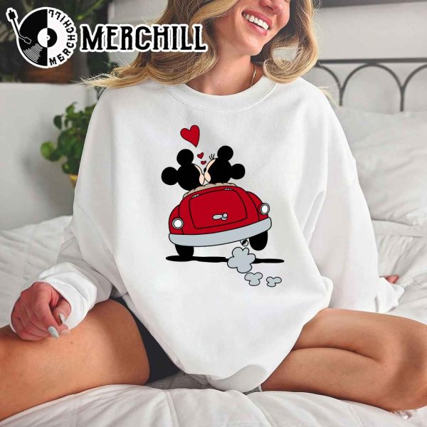 Love Mickey Minnie Car Shirt Disney Valentines Day Gift