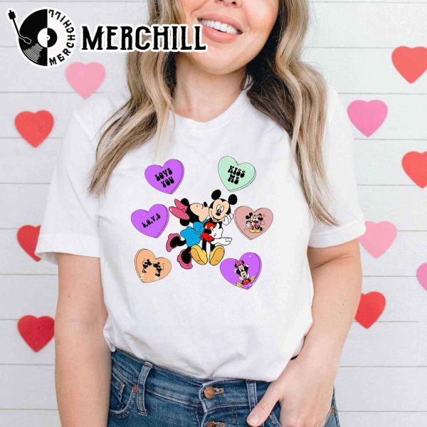 Mickey And Minnie Valentines Tee Kiss Love Valentine Shirt