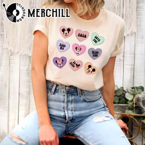 Mickey Heart Minnie Candy Heart Shirt Valentine Matching Sweater 2