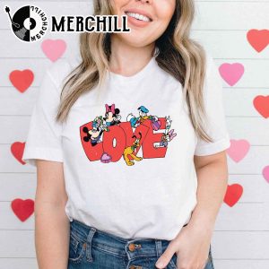 Mickey and Friends Love Disney Valentine Shirt Disney Family Valentine Couple Trip Shirt 2