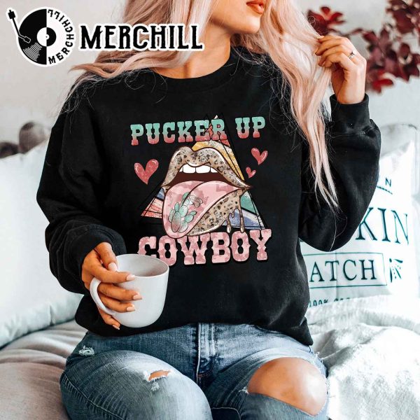 Pucker Up Cowboy Shirt Cowgirl Valentines Day Gift